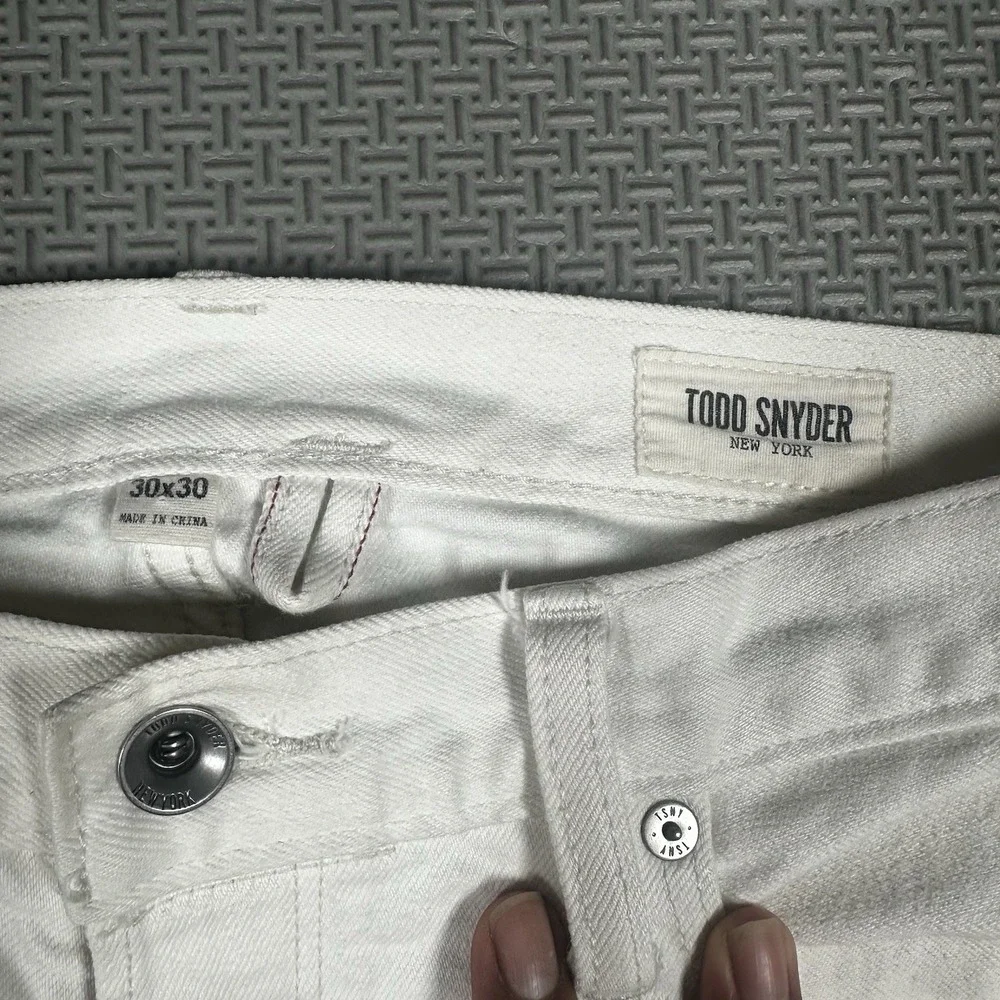 Todd Snyder Jeans Mens 30x29 White Selvedge Denim Distressed Button Fly Japan